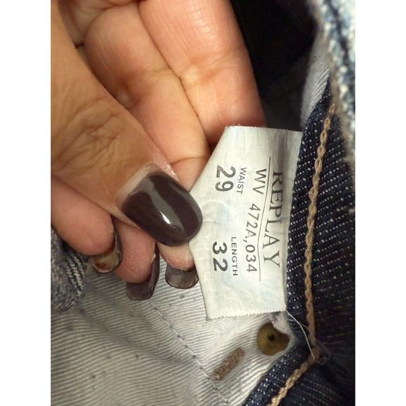Vtg Womens‎ Replay Low Rise Grommet Pockets Skinny Straight Jeans 29x32(30x28)* - Picture 8 of 9